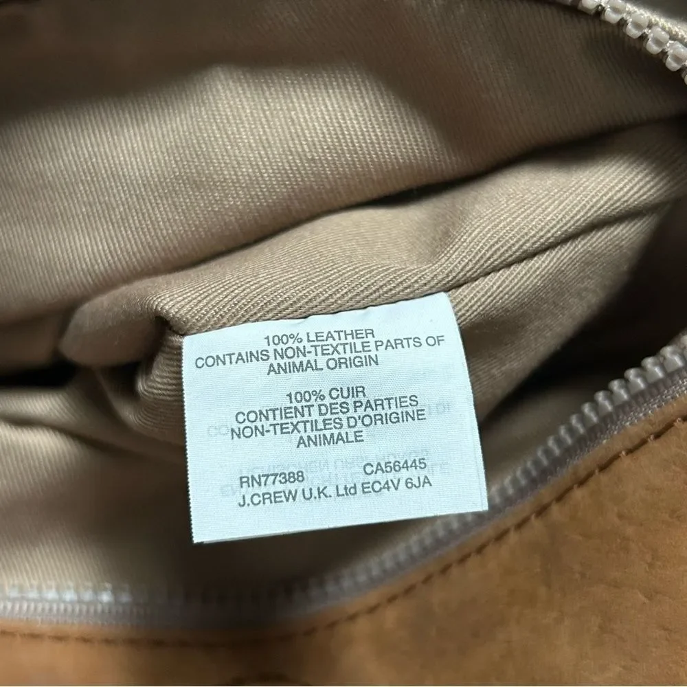 J. Crew Peyton Brown Leather Satchel Crossbody Shoulder Bag Warm Sienna